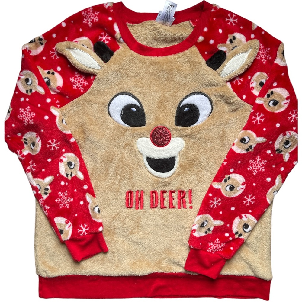 Rudolph the red nose reindeer pyjamas sweater set in in EUC size M